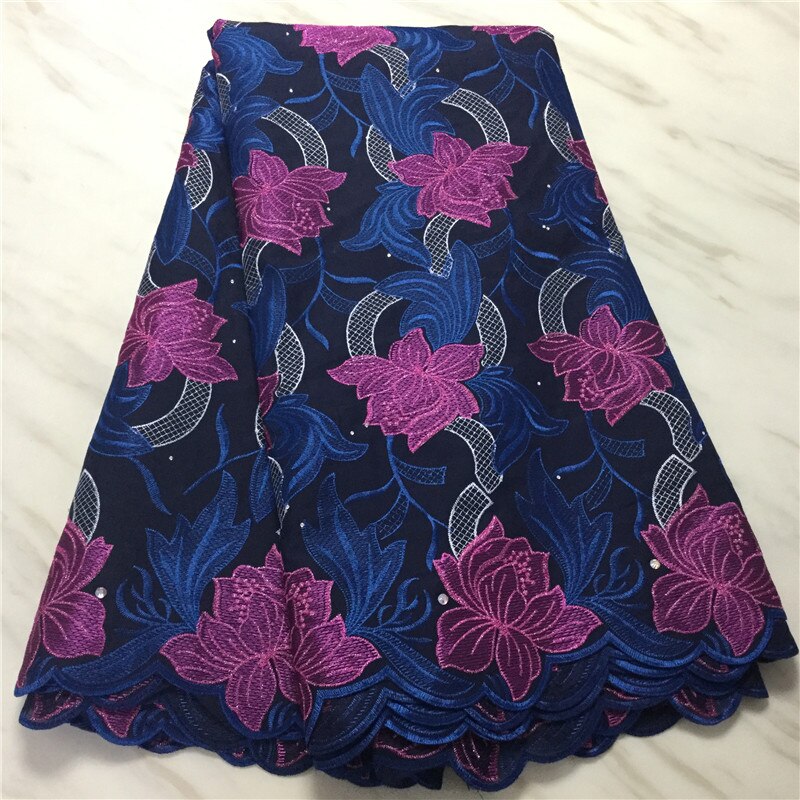 White Swiss Lace Fabric Latest Heavy Beaded Embroidery African Cotton fabrics Swiss Voile Lace Popular Dubai Style 5yards