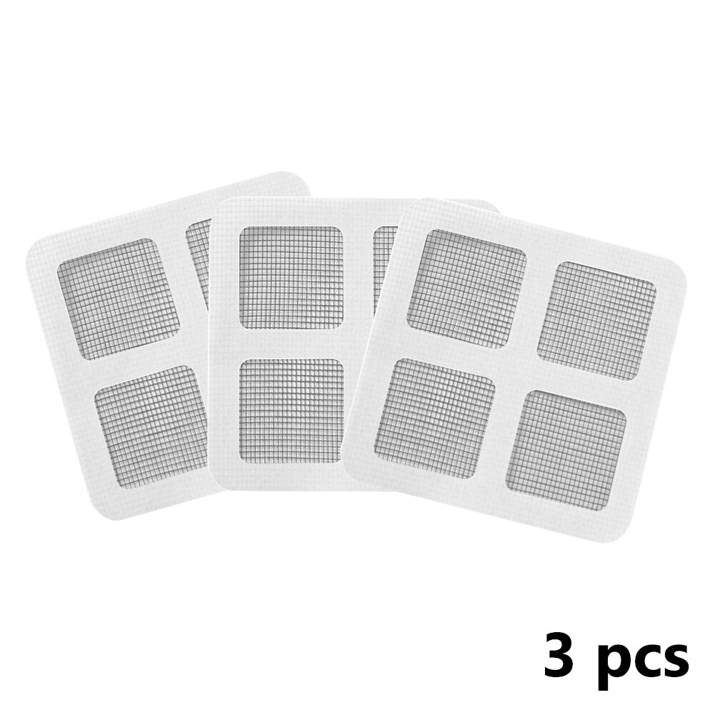 Cache-vitre Anti-moustique et anti-mouches, pour la maison, adhésif puissant, couvre fenêtre, maille de porte, réparation de bande cassée: 3pcs Patch