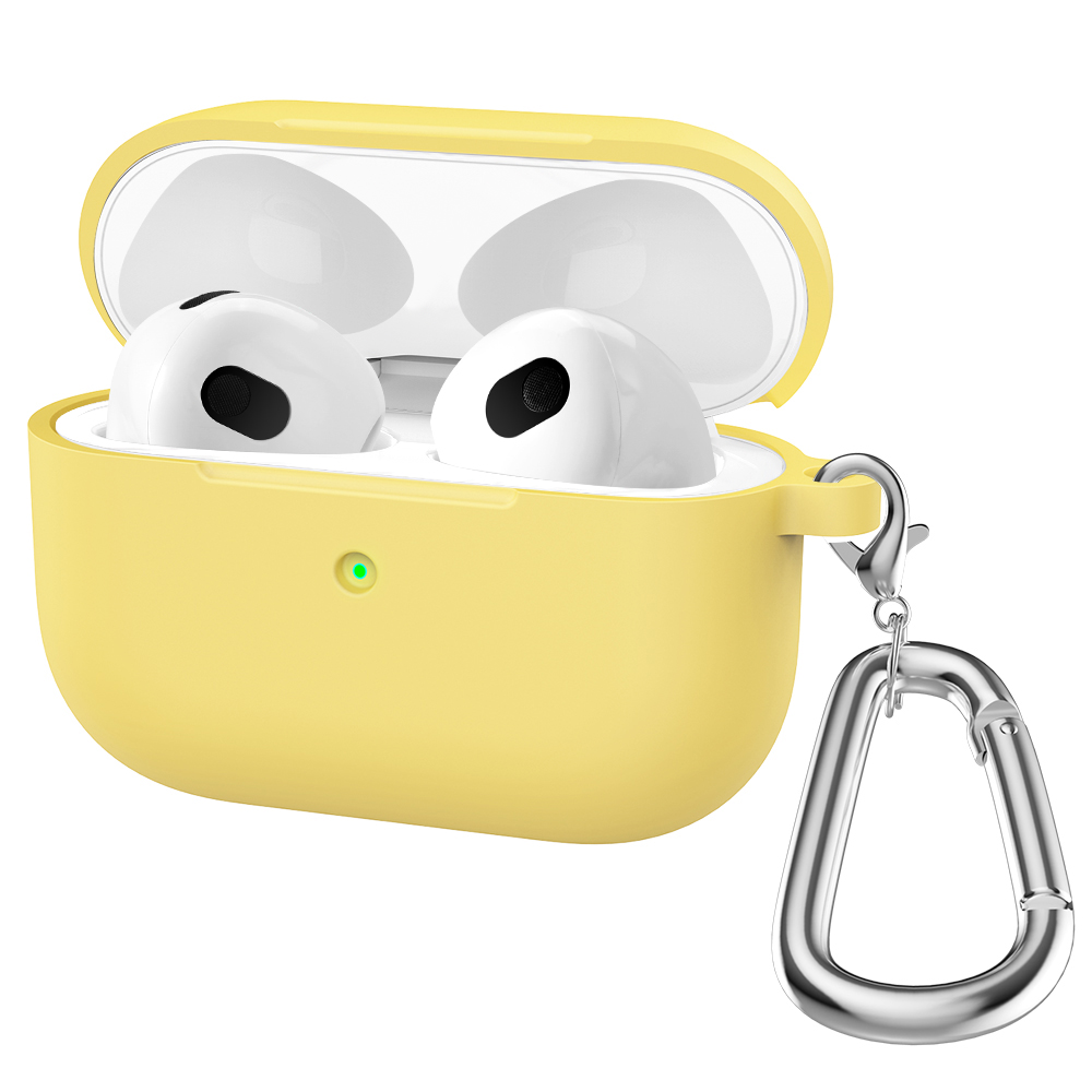 Silicone Cases For Apple Airpods 3rd generation Protective Shockproof Wireless Earphones Cover With Hook for air pods 3 Box Bags: WHITE