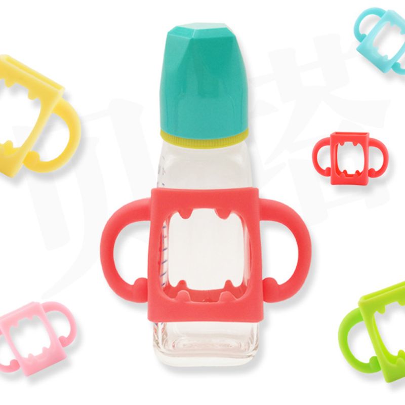 Baby Flasche Universal- Griff Weichen Silikon Breiten Mund Griff Mehrfarbig Wärme Beständig Fütterung Flaschen Zubehör