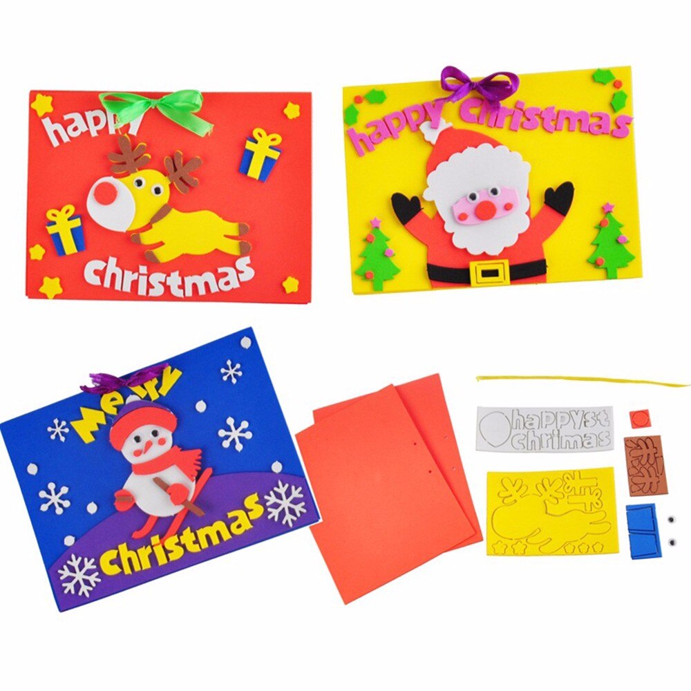 nette Karikatur Kleine Santa Schneemann DIY Frohe Weihnachten Postkarte Gruß Karte Karte Weihnachten