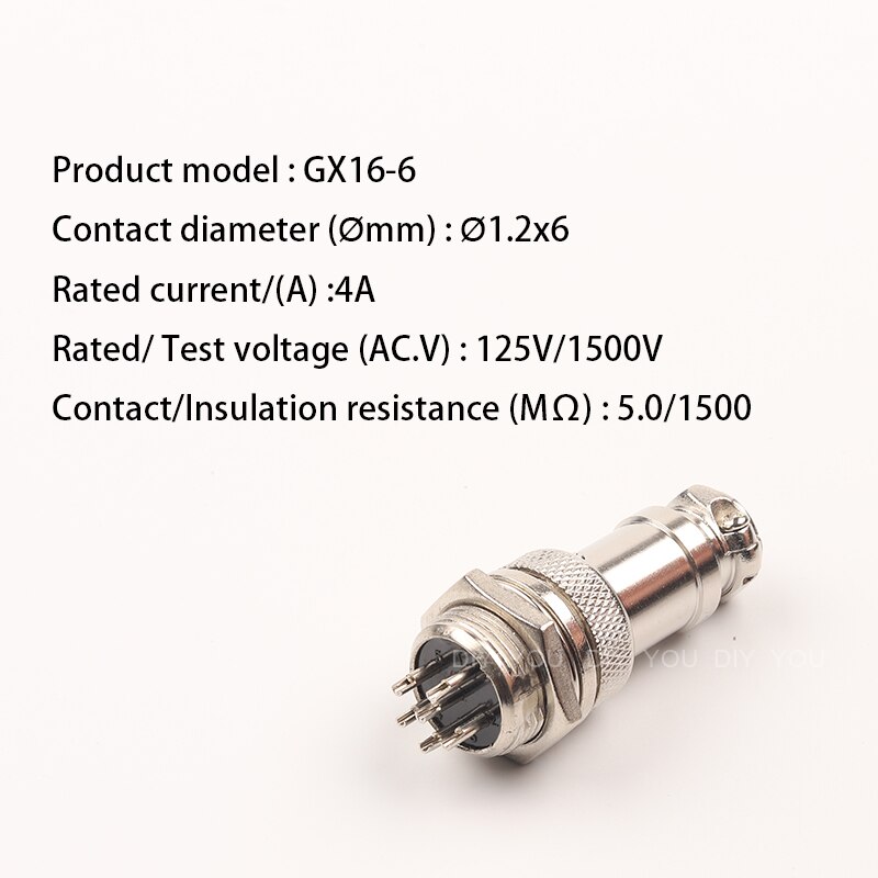 1Set GX16 Moer Type Mannelijke &amp; Vrouwelijke Elektrische Connector 2/3/4/5/6/7/8/9/10 Pin 16Mm Luchtvaart Socket Plug Draad Panel Connectors: GX16-6 Nut type