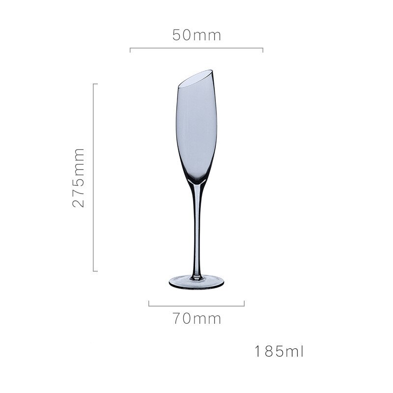 Verres en biseau en cristal Transparent, verres colorés, Style nordique Ins, changement de couleur, tasse à vin: D