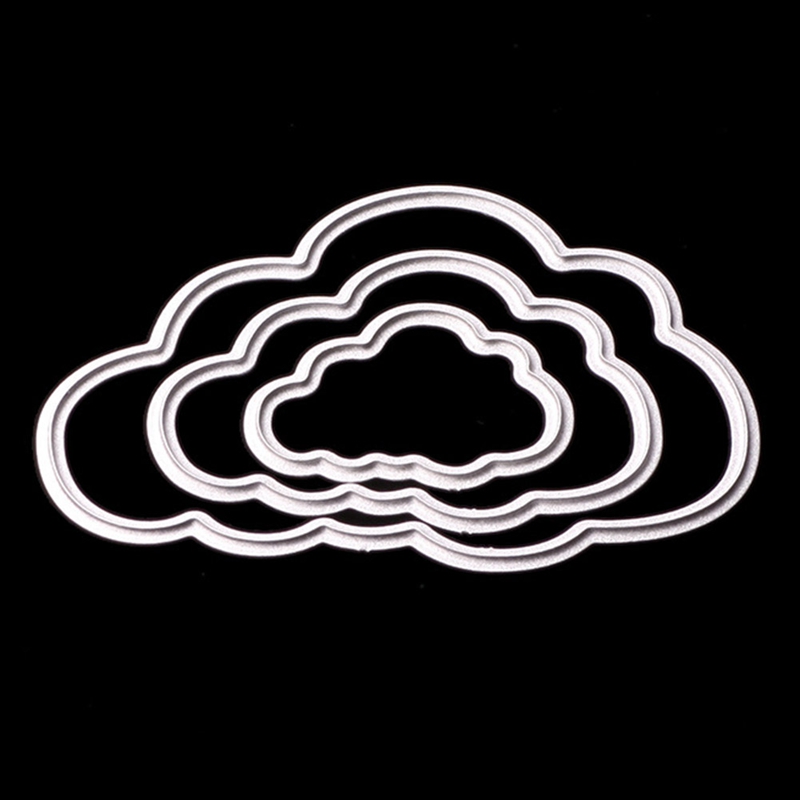 3 Pcs Wolken Metalen Stansen Sterft Scrapbooking Embossing Map Pak Voor Shot Snijmachine