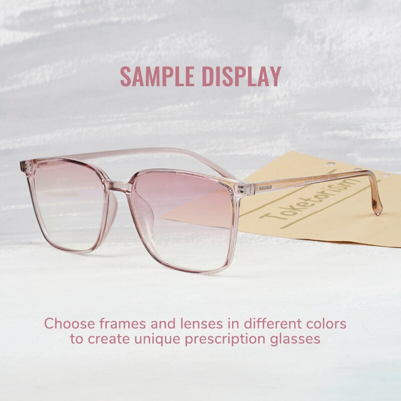 Toketorism Anti Reflective Prescription Lenses Anti UV Gradient Tint Lens for Glasses Frame and Trimming Rimless Sunglass