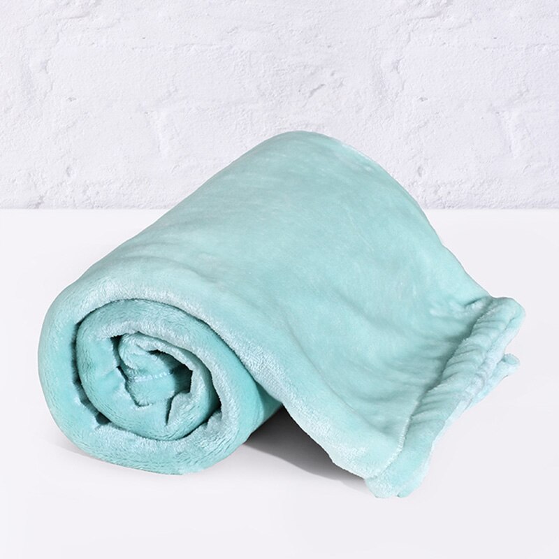 Selune solid flanell filt korall fleece överkast f... – Grandado