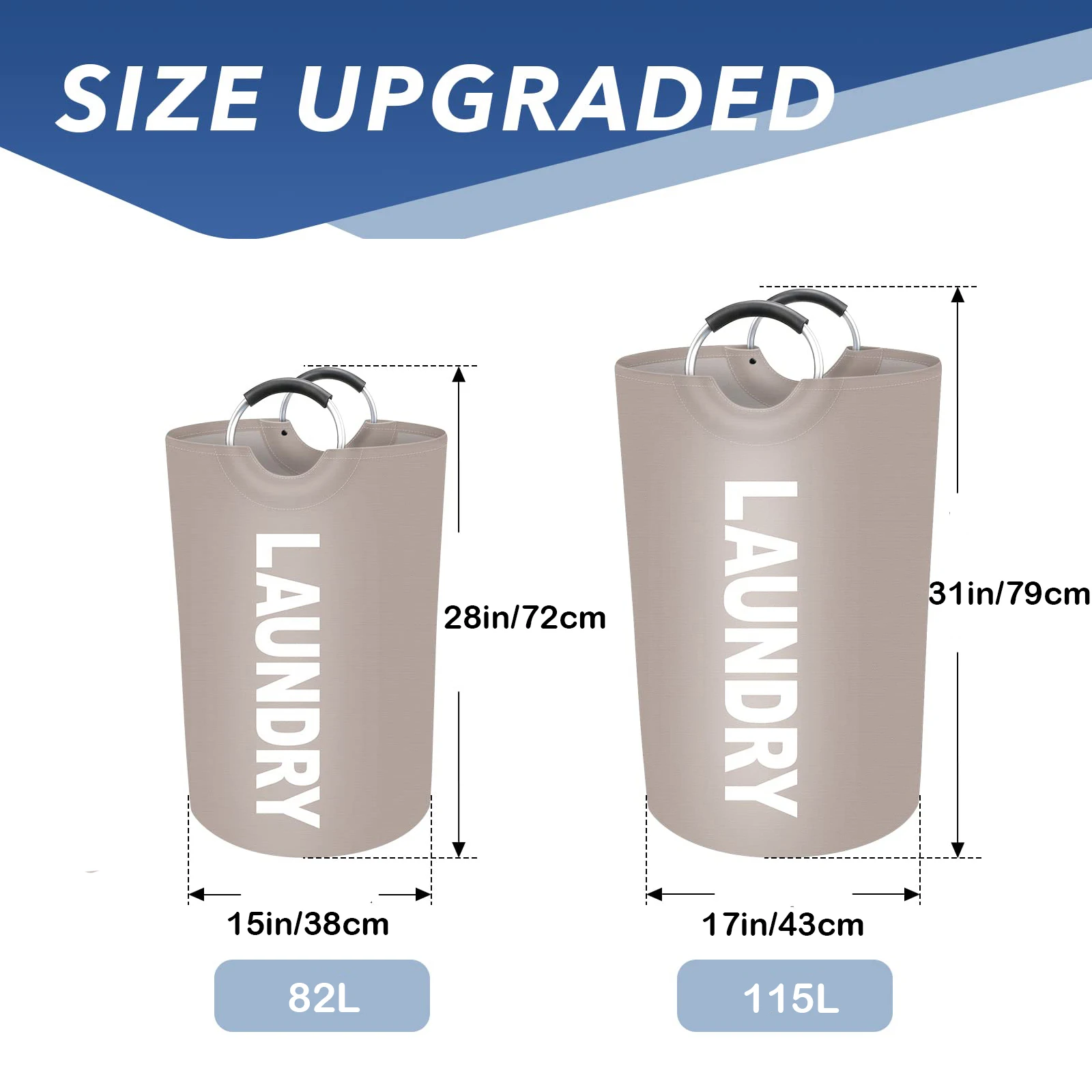 Grote Wasmand 115l Opvouwbare Waszak Met Comfortabele Handgreep Opvouwbare Wasmand Vuile Kleding Opbergbak