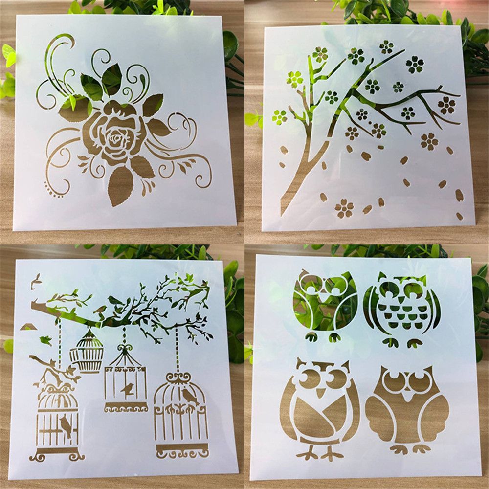 3pcs Cutout Stencils for Scrapbooking DIY Stamping Card Wall Painting Drawing Template Stencil Cake Spray Mold Art Craft: Default Title