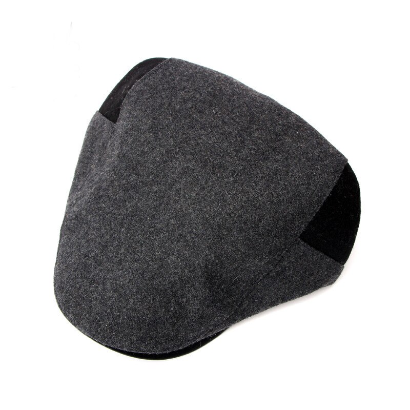 Winter Cotton Men Women Dark Grey Flat Ivy Cap Soft Solid Color Driving Cabbie Hat Adjustable Newsboy Caps