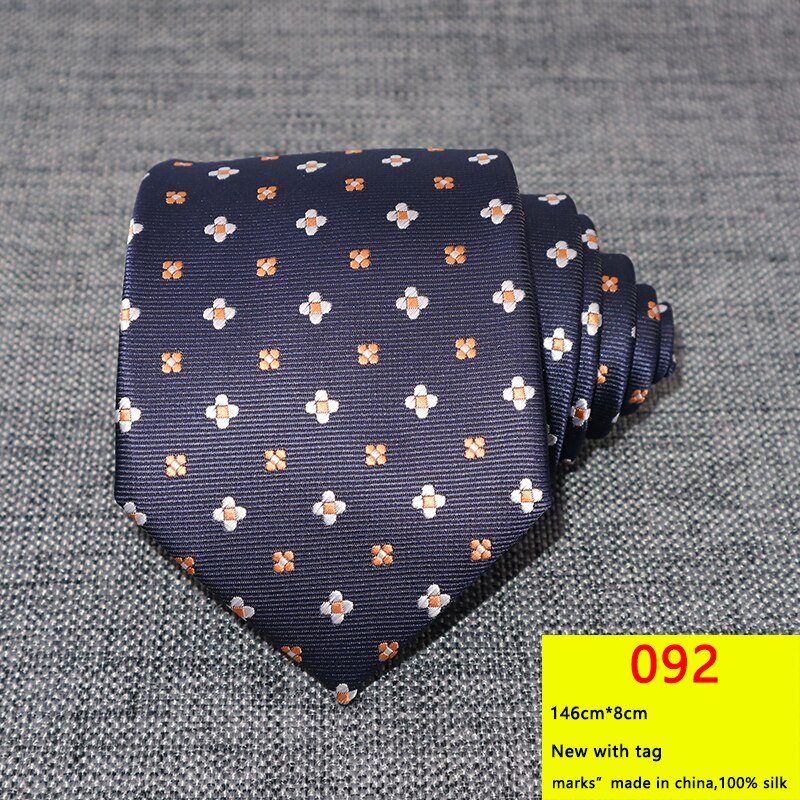 Cravates à fleurs pour hommes, 8CM, gravata corbatas, formelles en soie, Cravate Jacquard pour marié, fête de mariage, Business: 092