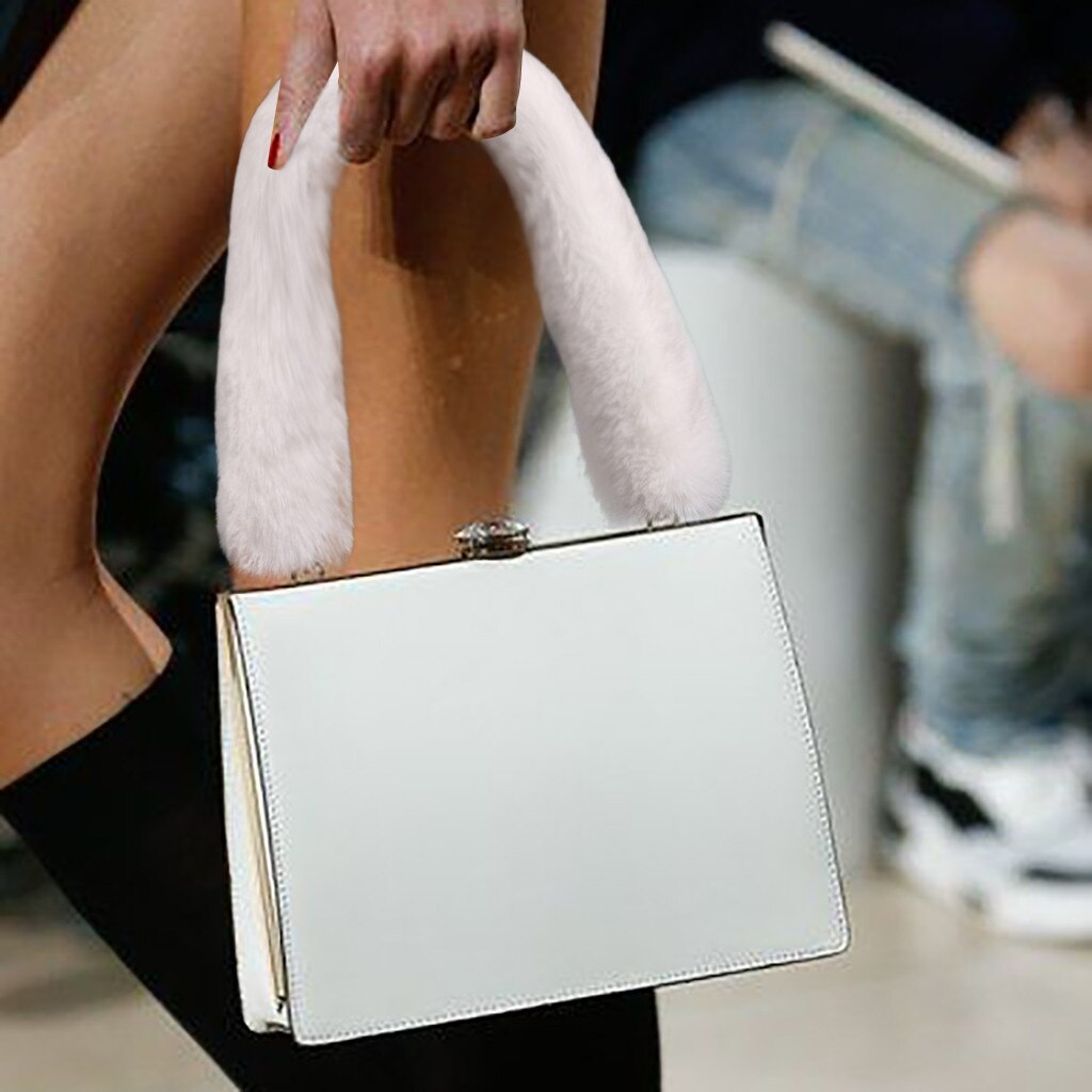 Leather Shoulder Bag Strap Plush Accessories DIY Cross Body Adjustable Belt Bag Solid Bag Strap Replacement