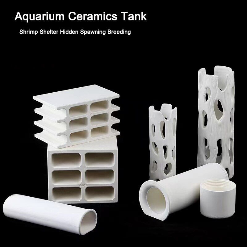 Aquarium Fish Tank Shrimp Shelter Hidden Hole House Spawning Breeding Ceramics Tank Landscaping Clay Pots Aquarium Decorations