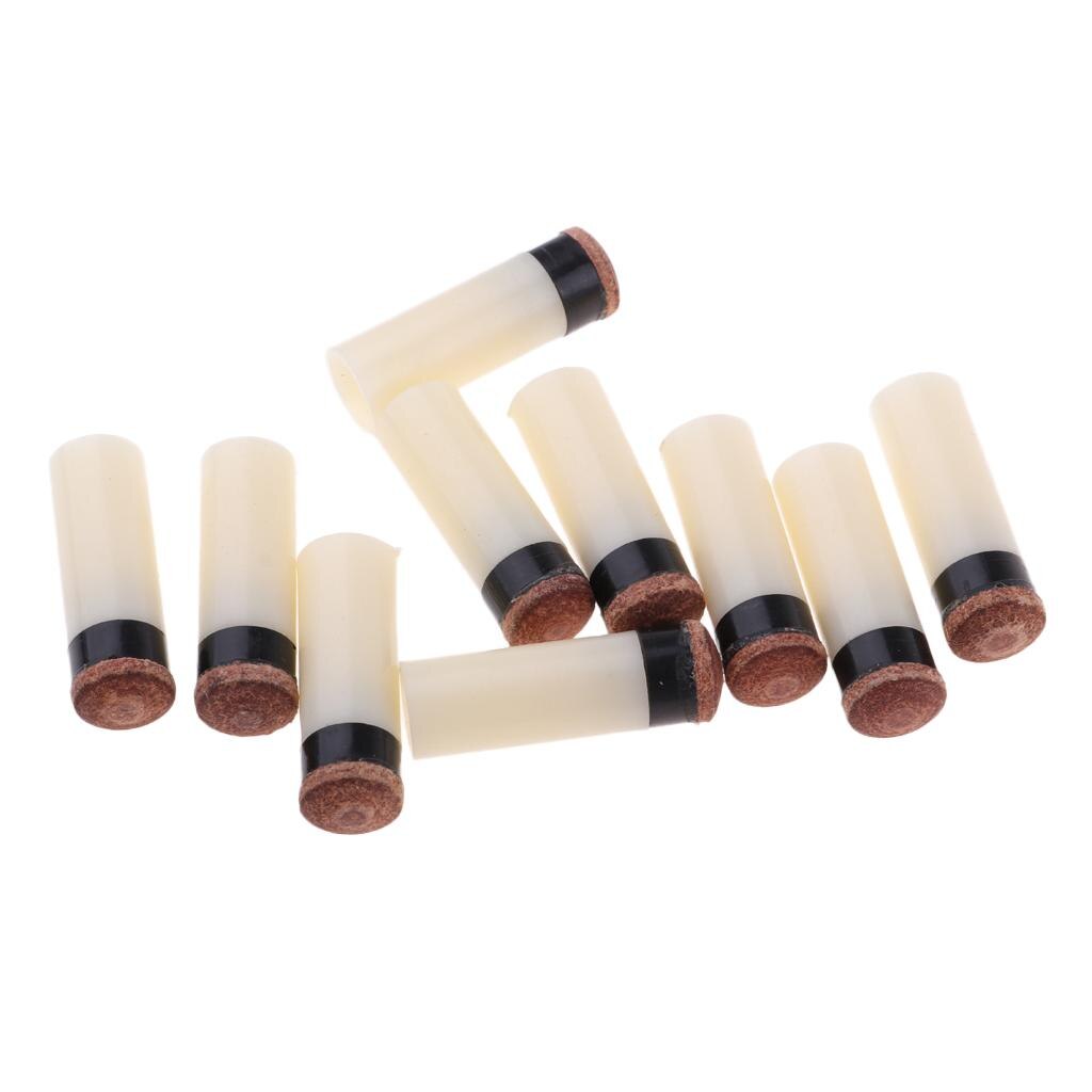 10pcs Pool Cue Tip Billiards Snooker Hard Tips Replacement Slip-On