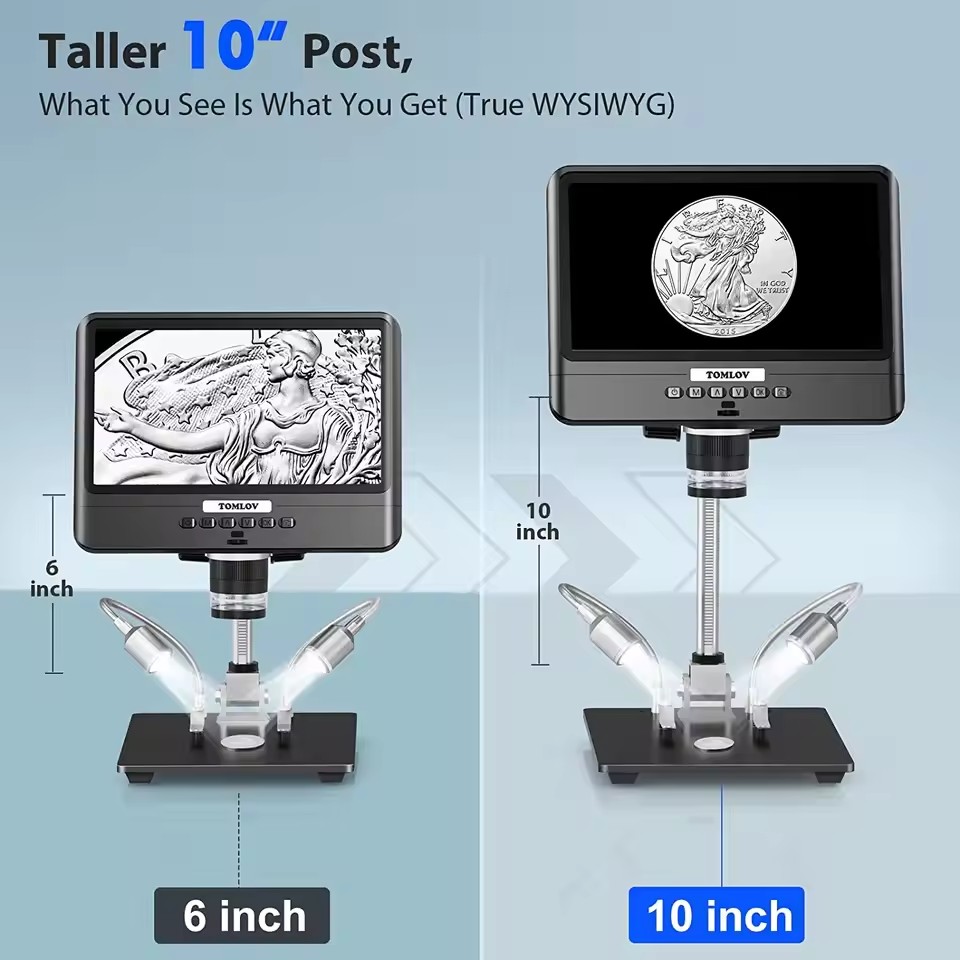 TOMLOV Digitale Microscoop Aluminium Stand BR02 Verstelbare Houder Post Ondersteuning Beugel Max 1.65 "Diameter Voor DM10 AD206