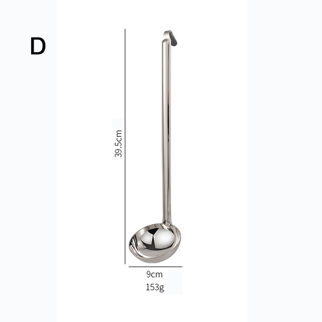 Stainless Steel Long Handle Soup Spoon With Hanging Hook Home Cooking Pot Spoon Metering Spoon Ounce Spoon: 4