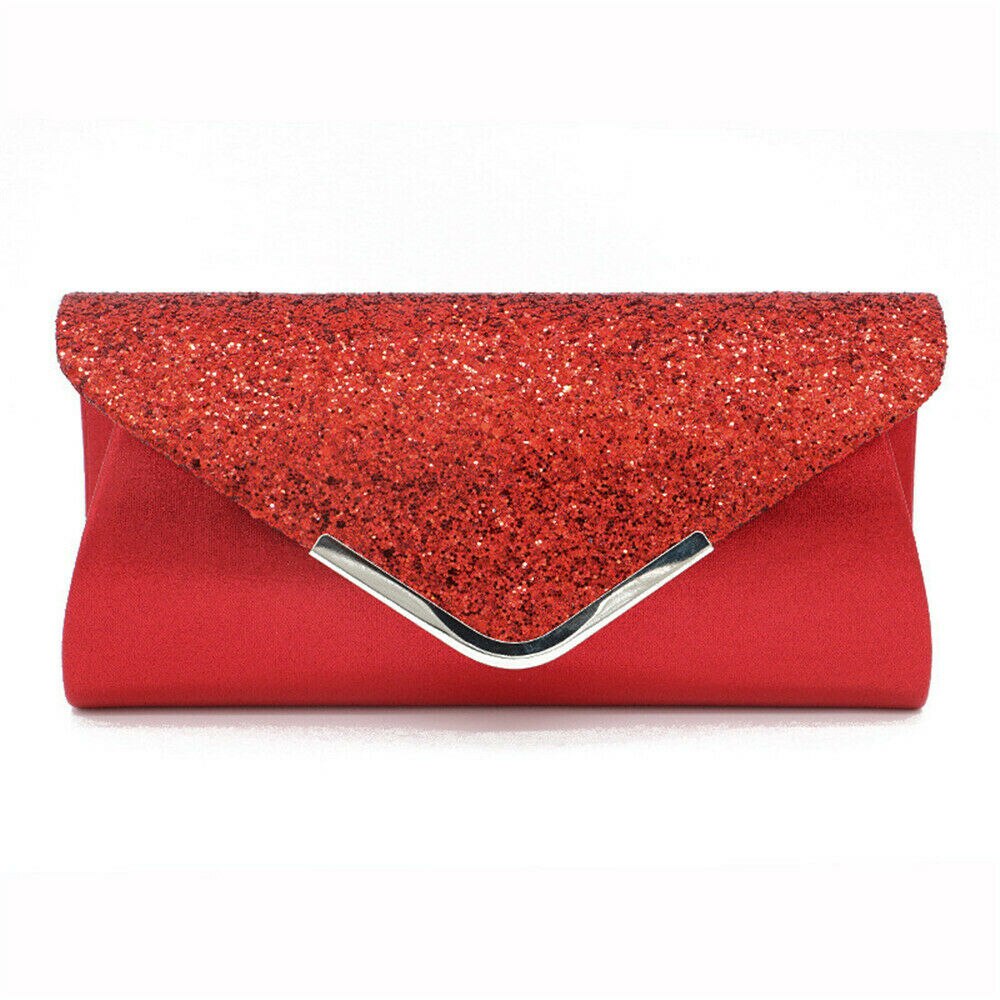 Women Sequins Clutch Handbag Bags Wallets Formal Female Evening Wedding Party Prom Purse Wallet Pouch Bags Hasp Wallets: Red