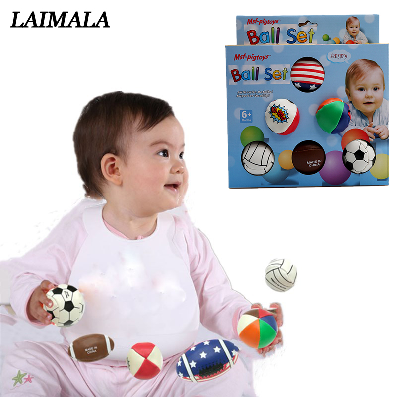 6 -teiliges baby-spielballset zur förderung des #39 ; spielzeug für die hand- und fingerübungen; weicher massageball.