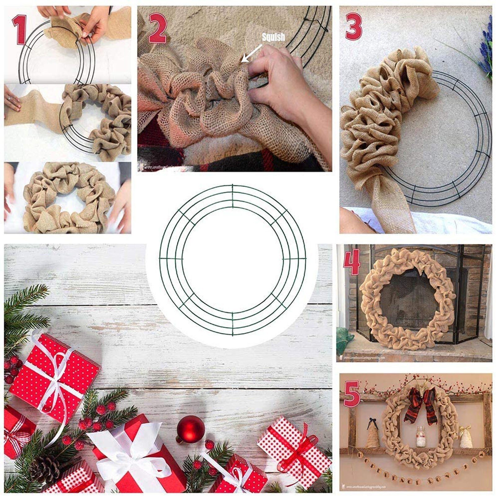 Round Metal Wreath 14 In Heart-Shaped Wire Frame Wedding Valentine's Day DIY