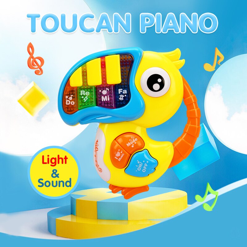 Baby Muscial Toekan Piano 18 Maanden Met Muziek En Licht Educatief Holding Speelgoed Voor Kids