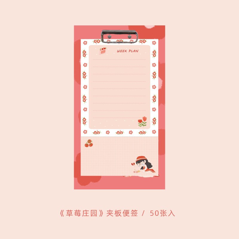 Mini Board Clip Note Clipboard 50pcs Memo Paper Pads Loose-leaf Notebook Writing Notepad Folder School Office Supplies: 10