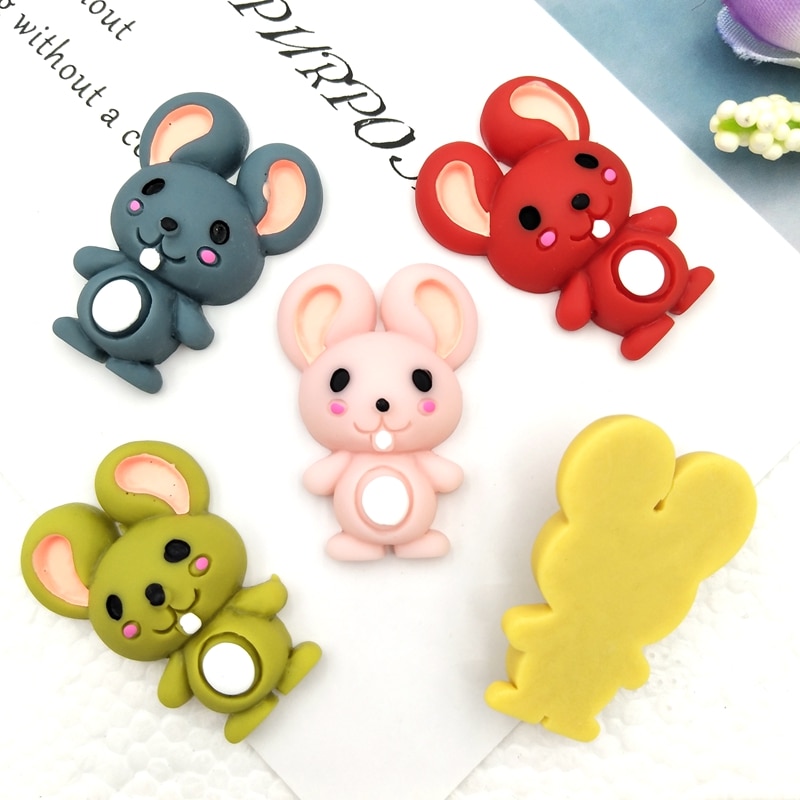 10pcs Mixed hand painted mouse resin flat back Cabochons Embellishments Accessories DIY Hair Bows Center