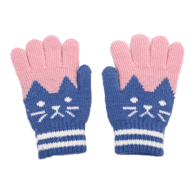 Child Kids Winter Warm Thick Gloves Baby Girls Boys Toddler Magic Mittens Imitation Cashmere Cute Baby Gloves 4-8Y: Blue