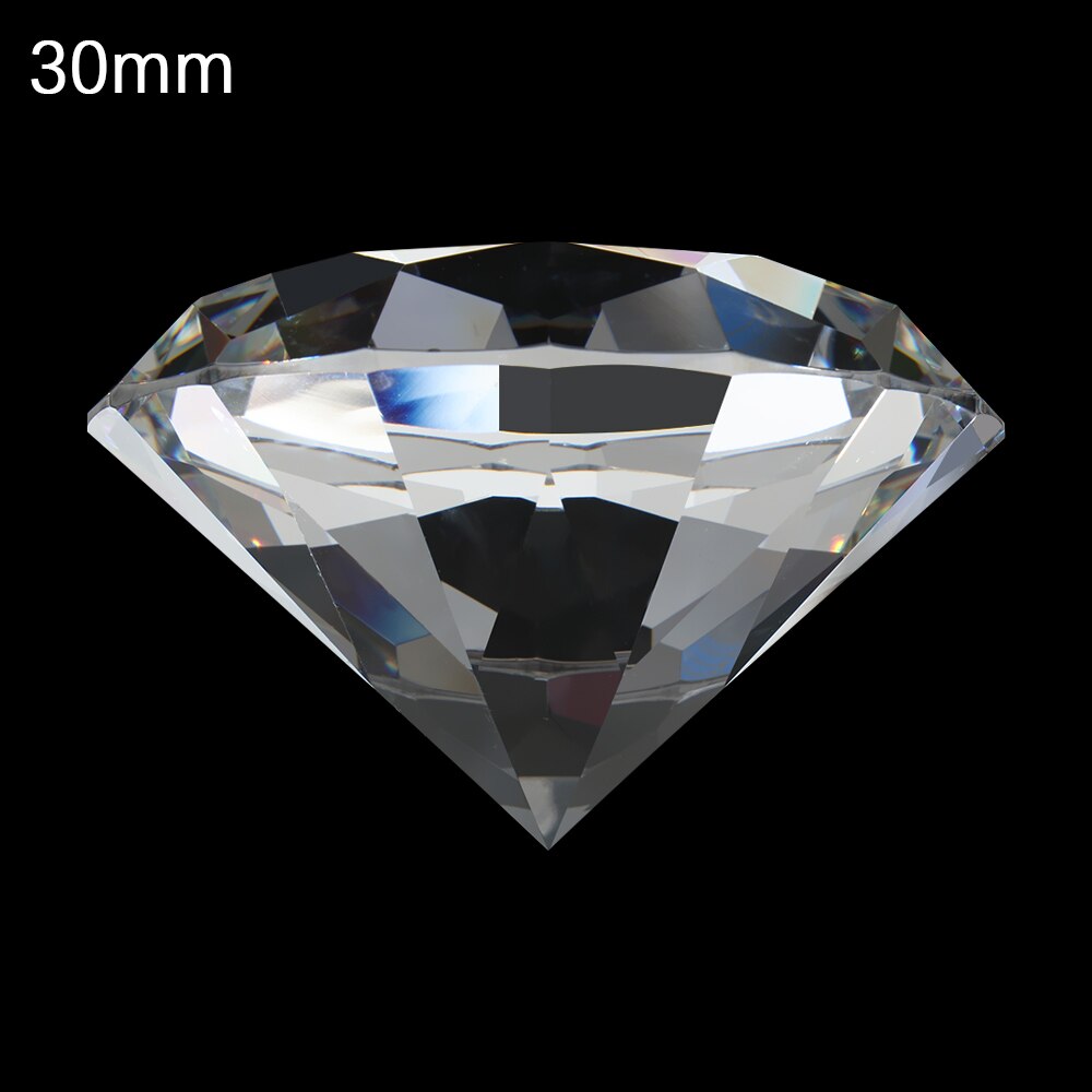 20-70mm store klare krystal diamanter store glas hjemme papirvægte ornamenter dekoration jule bryllupsfest romantisk håndværk: 30mm( w)