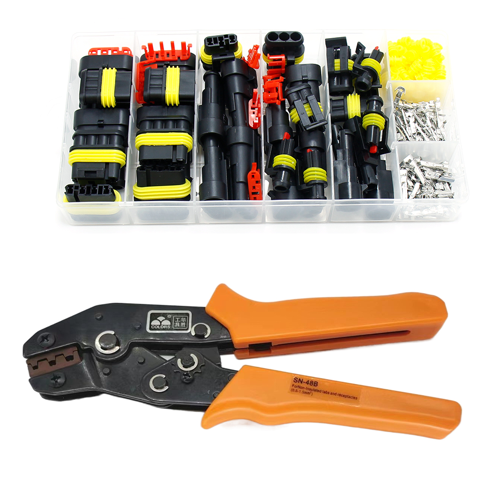 Wasserdichtes steckverbinder-set für kfz-kabel 6 schnellverbinder 3 elektrische verkabelung im auto 5 autodichtungsbuchse 2 1 4 pin-stecker-set: Rot