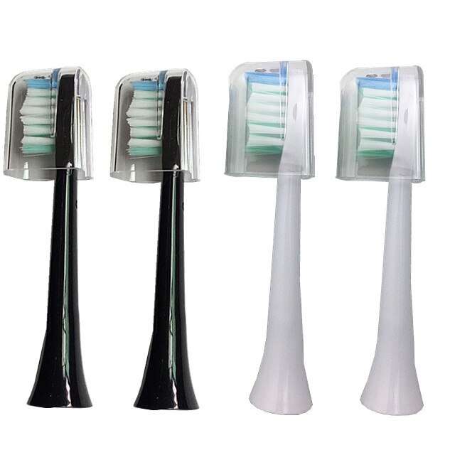 s100 toothbrush heads alfawise s100/S200 Replacement Toothbrush heads 1x 2x 3x pack: 4cs black white