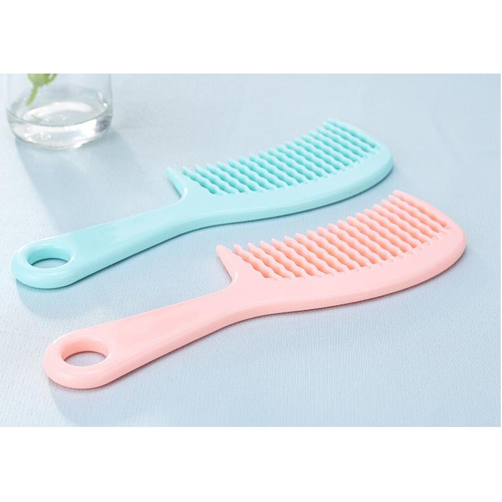 2 PCS Detangle Comb With Handle Curved Teeth Comb For Curly Hair Wavy Tooth