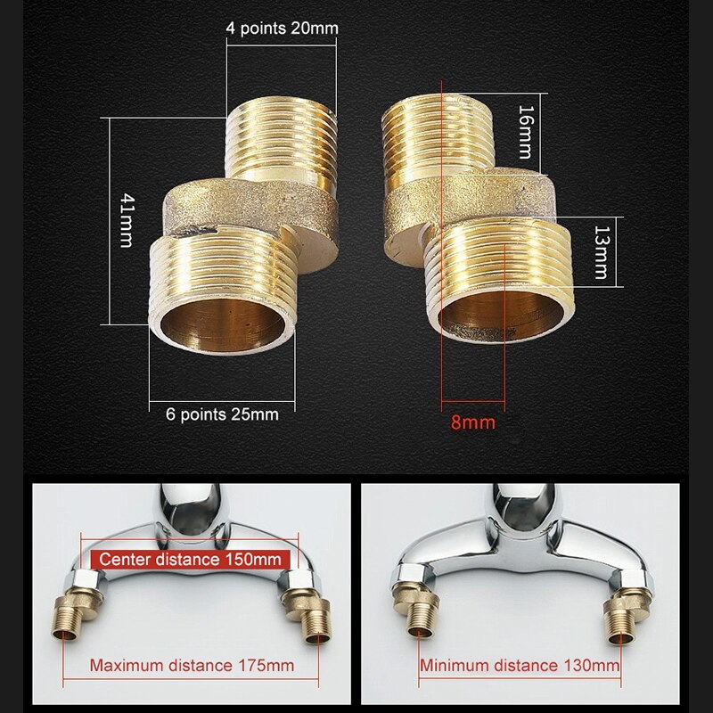 Badkamer Kraan Douche Vervangen Deel Verstelbare Adapter Massief Messing Wall Mounted Breedte Vervanging Hoekstopkraan Accessoires: D