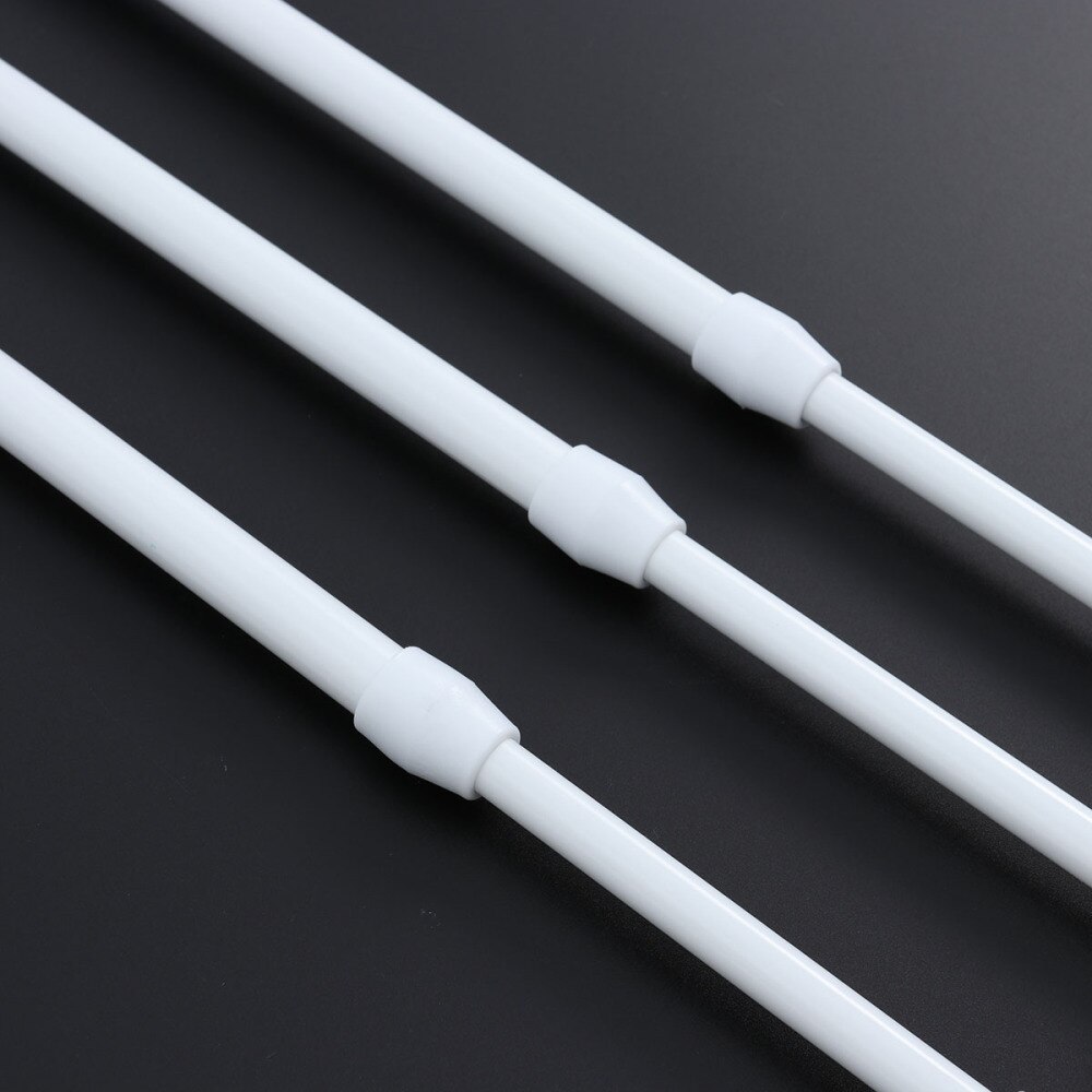3pcs Extendable Cupboard Bars Tensions Rod Spring Curtain Rod Adjustable Width 11.8-20 Inches (White)