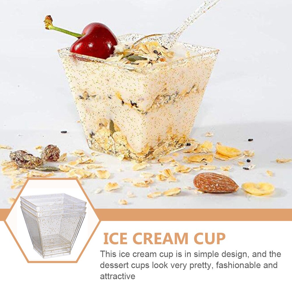 1 Set Van Plastic Dessert Cups Ijs Cups Pudding Opslag Cups Yoghurt Cups