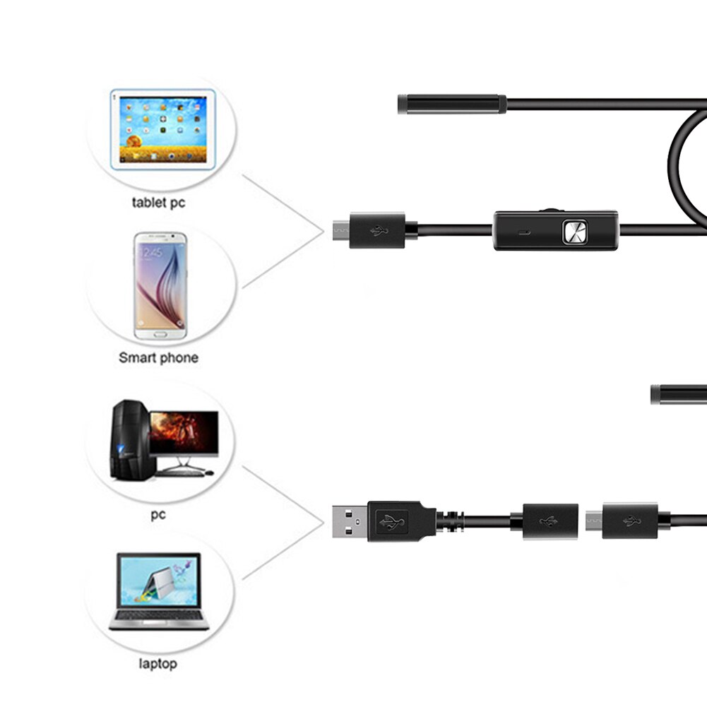 Industrial Endoscope IP67 with 6 LED Conduit Air Conditioning Pipeline Drain Sewer Inspection Waterproof Snake Camera