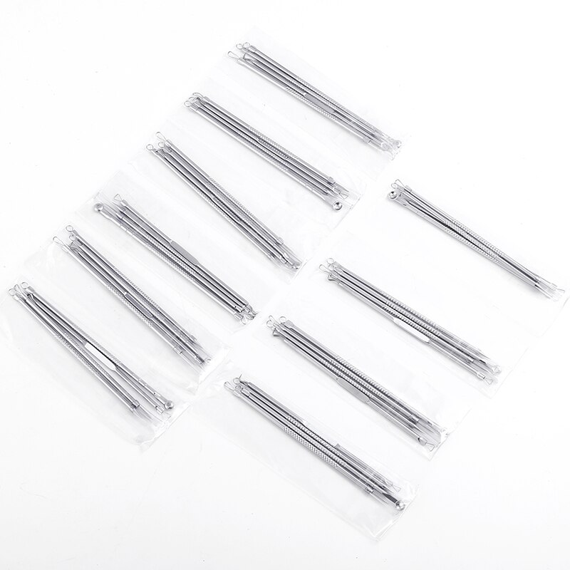Stainless Steel Blackhead Removal Tool 10set Blackhead Acne Needle Freckles Powder Removal Needle Set Black Spot Pore Cleanser