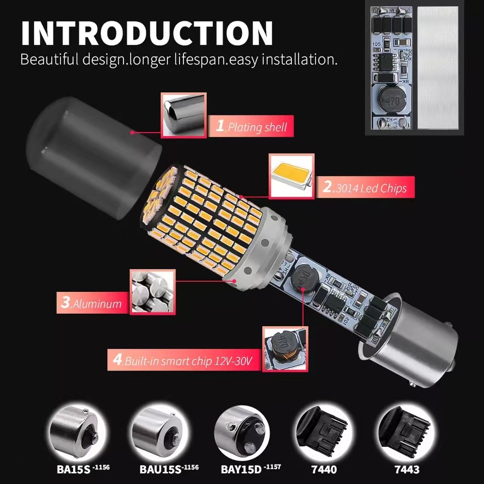 Ampoule LED rouge Super brillante 14.8 BAY15D 1157 2357, 1x2057 Watts 12V, pour voiture RV, feux de recul, clignotants Li, 3014 smd