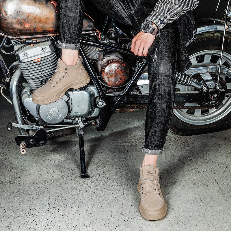 Martin boots men retro motorcycle boots autumn Nubuck leather ankle boots Platform winter Hard-Wearing Joker simple boots