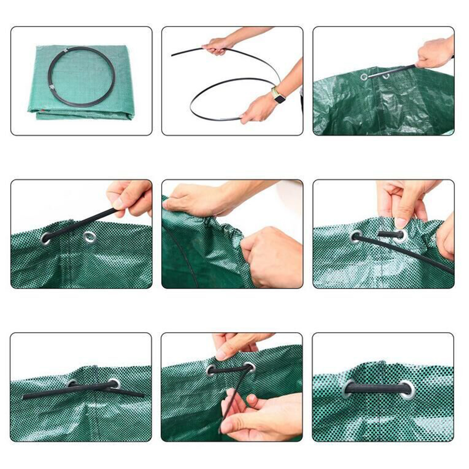 Sac de jardin réutilisable 60L/120L/300L, sac à feuilles, poubelle pliable de jardin, collecte des déchets, conteneur de stockage, bacs