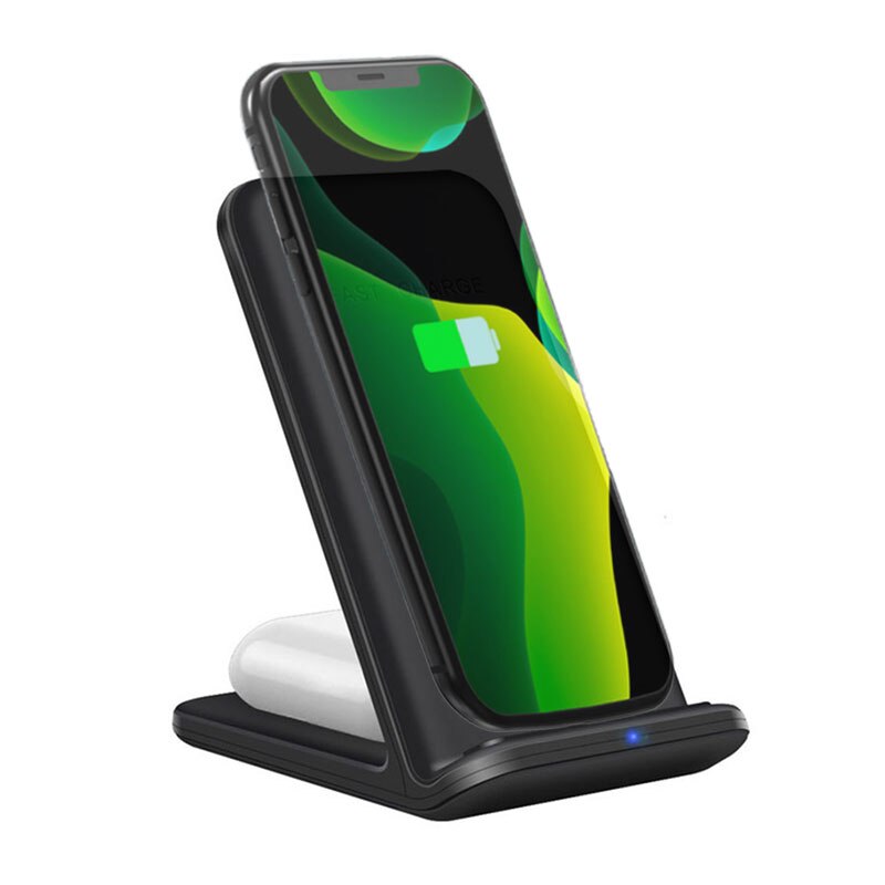 15W Qi Draadloze Oplader Voor Samsung S21 S20 S10 Note 10 2 In 1 Fast Charging Stand Voor Iphone 12 11 Pro Xs Xr X 8 Airpods Pro
