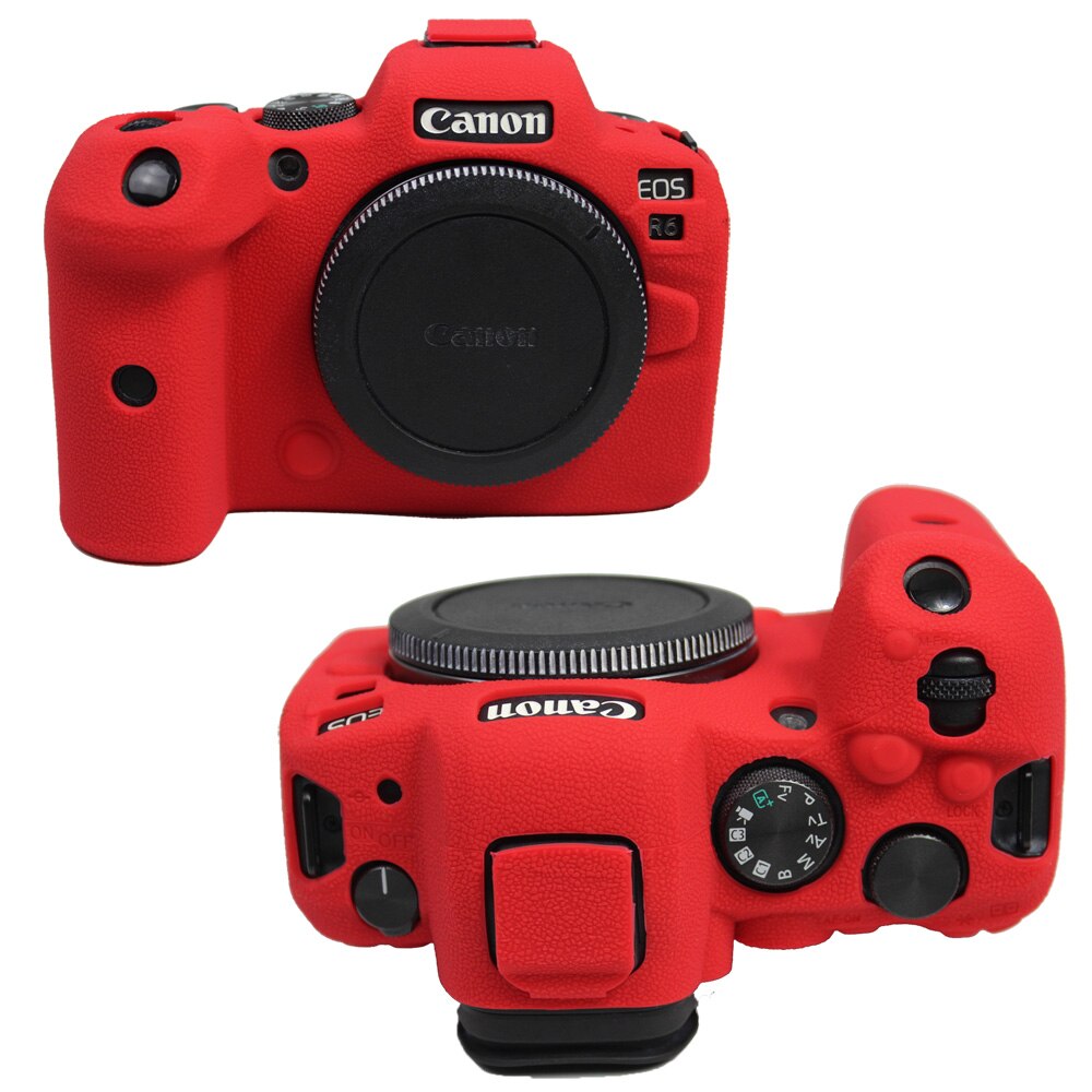 Funda de silicona suave para cámara Canon EOS R5 R6 EOSR6, carcasa protectora de marco, vidrio templado sin espejo