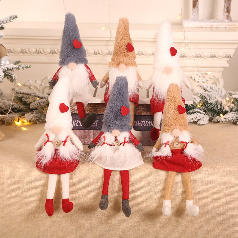 Joyeux noël ange poupée père noël Elk en peluche poupée jouets pour la maison ornements arbre suspendus fête décoration enfants nouvel an