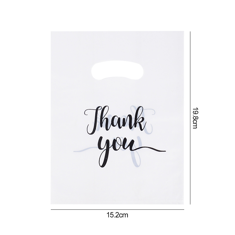 50/100pcs Thank You Bags Wedding Candy Biscuit Packaging Plastic Bag Birthday Party For Guests Small Business Supplies: Fluorescence Yellow / 13x8x15cm