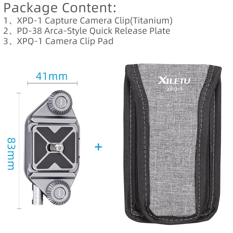 XILETU Capture Camera Clip Camera Belt Holster Mount Waist Clip Holder Hanger 1/4 Inch Screw Quick Release Plate for Camera DV: XPD1PD38XPQ1Titanium