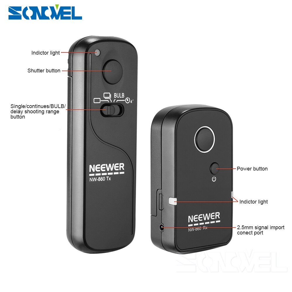 YP-860II S1 Camera Wireless Remote Control Shutter Release for Sony alpha A900 A850 A700 A560 A550 A500 A450 A400 A350 A300 A200