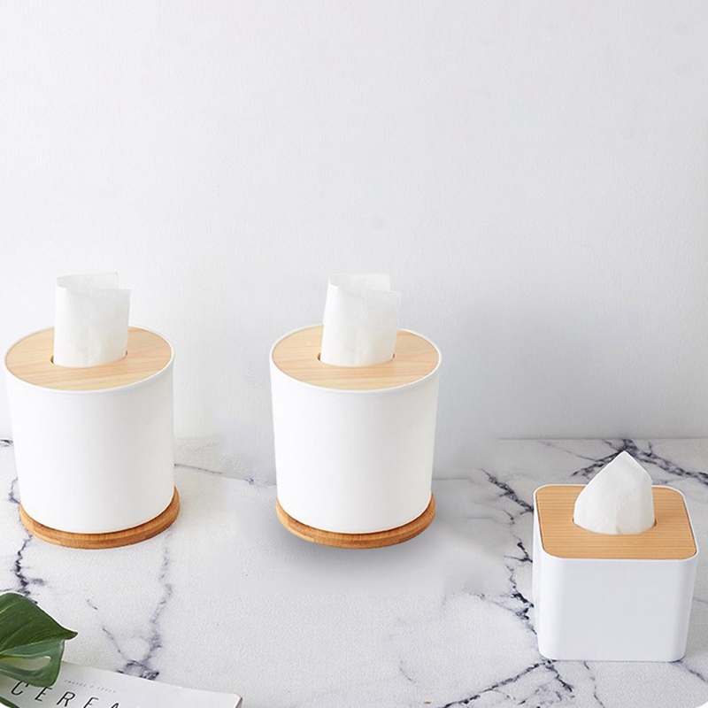Tissue Roll Paper Wooden Tissue Box Home Bathroom Car Tissue Box Container Towel Napkin Log Tissue Holder