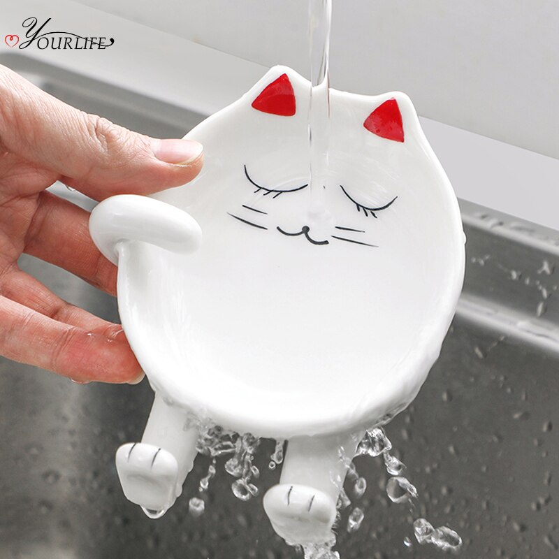 OYOURLIFE – porte-couvercle de casserole en céramique, dessin animé mignon, planche à découper de cuisine, couvercle de casserole, spatule baguettes porte-ustensile repose-cuillère