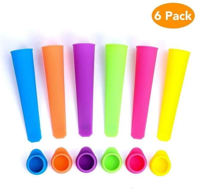 Moules à glace à glace multicolore en Silicone, 6 pièces, Durable, couleurs assorties, couvercle détachable, DIY: Default Title