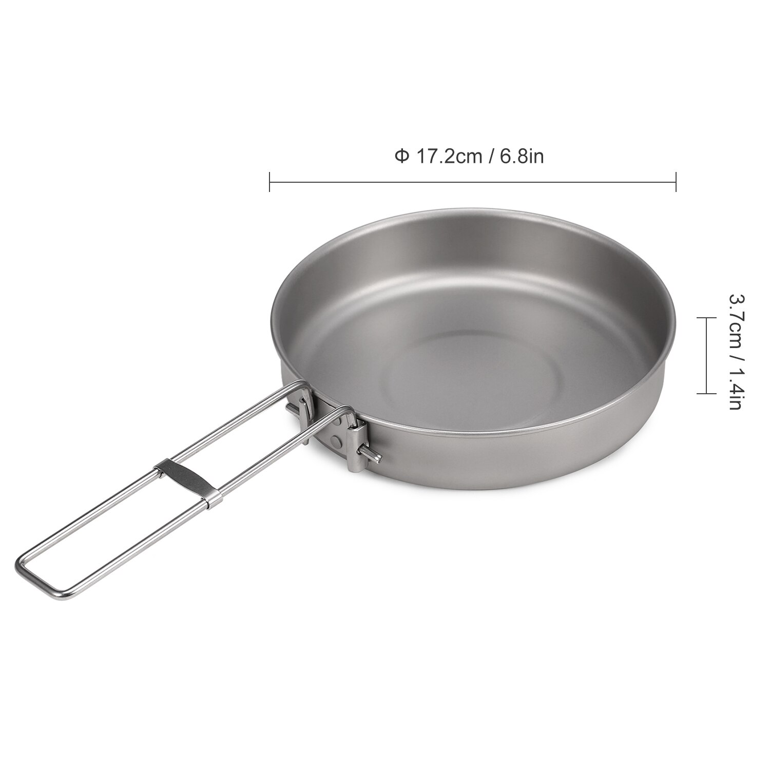 750ml Ultraleicht Titan Pfanne mit Faltbare Griff draussen Camping Wandern Picknick Kochen Braten Pfanne Camping Geschirr