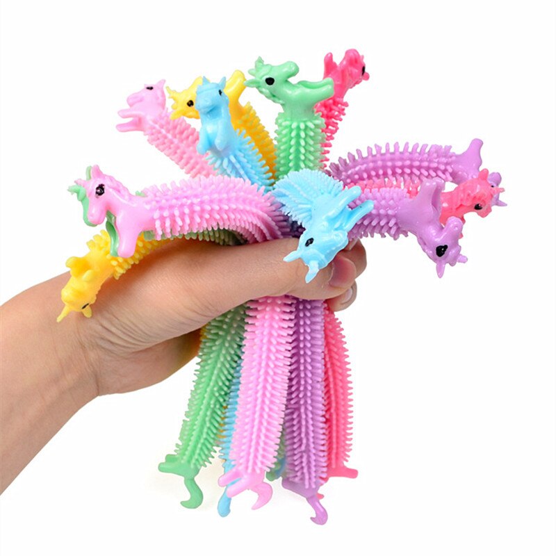 3pcs Worm Noodle Stretch String TPR Rope Anti Stress Toys String Fidget Autism Vent Toys Random Color