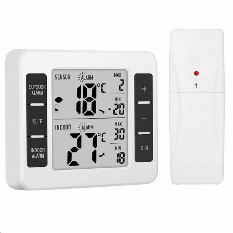 Wireless Digital Audible Alarm Refrigerator Thermometer Cold Storage Thermometer with 2pcs Sensor For Indoor & Outdoor